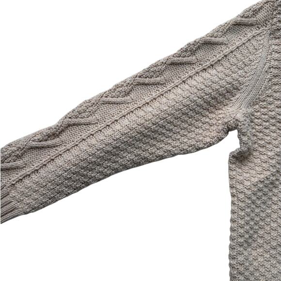 Gap Sweater Size XL Womenss Cream Ivory Cable Knit Fisherman Chunky Crew Neck - Picture 4 of 5